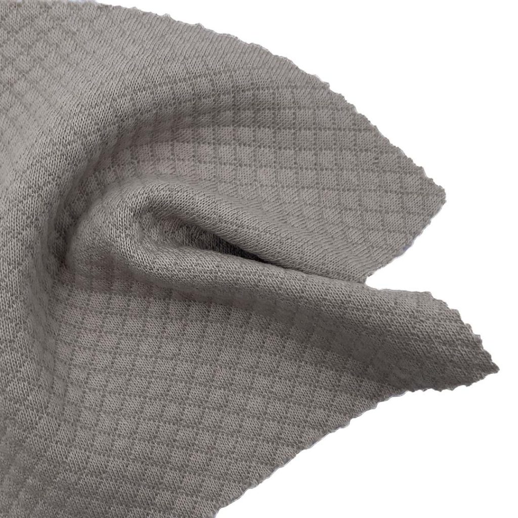 290gsm (10.2 oz) 43% Cotton 55% Polyester 2% Spandex Waffle Jacquard Soft Hand Feel Fabric Sweatshirt Zip Up Hoodie