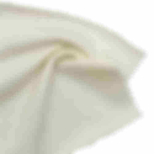 Close-up of creamy white French Terry fabric swatch showing soft texture, ideal for shorts or dress making.