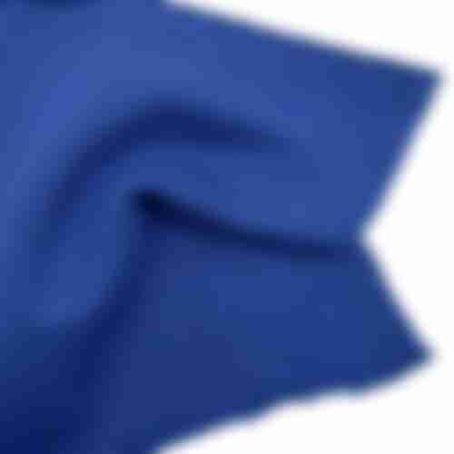 Close-up swatch of vibrant royal blue 400gsm cotton fleece fabric showing a soft, slightly textured knit ideal for hoodies.