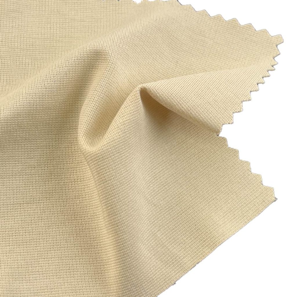 180gsm (6.3 oz) 60% Cotton 7% Spandex 33% Polyester Interlock Cool Soft Hand Feel Fabric Dress Long Sleeve Shirt T-shirt