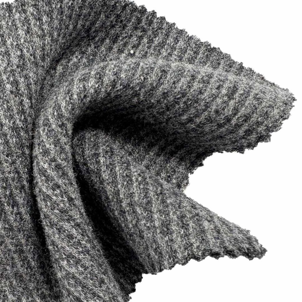 500gsm (17.6 oz) 53% Polyester 40% Viscose 4% Spandex 3% Wool Rib Laminated Soft Crisp Hand Feel Fabric Hoodie Sweatshirt Jacket Zip Up Hoodie