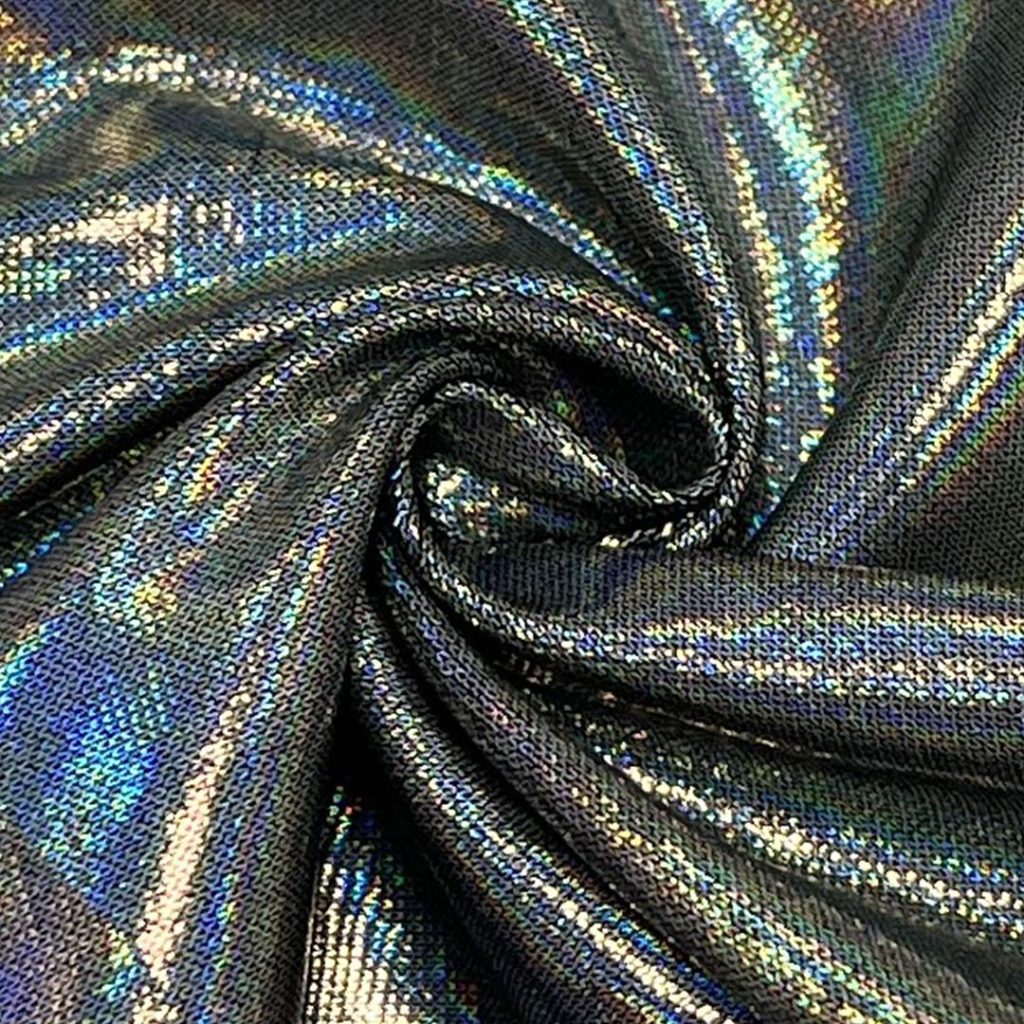 150gsm (5.3 oz) 96% Polyester 4% Spandex Foil Shiny Hand Feel Fabric Tops Skirt