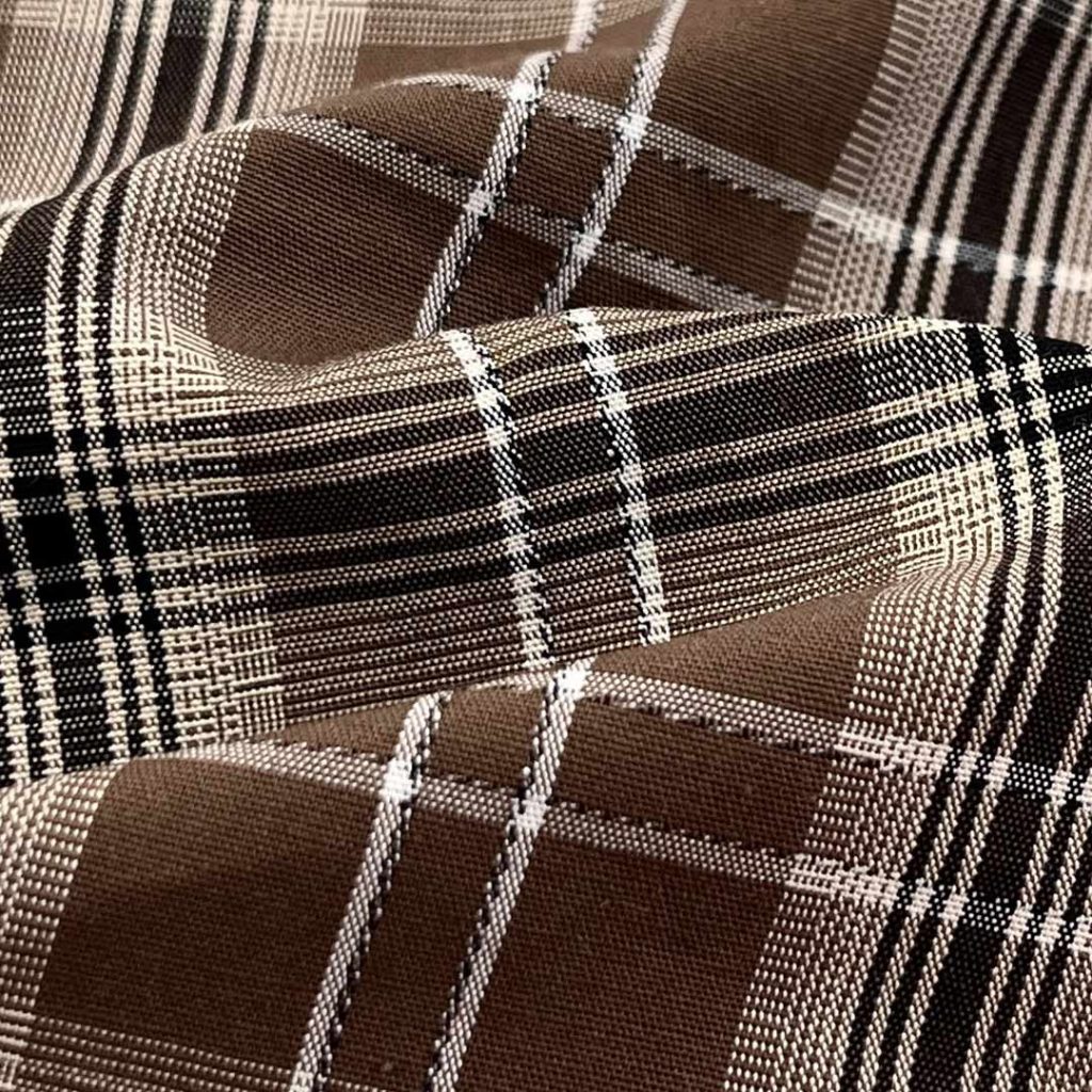 125gsm (4.4 oz) 100% Cotton Plaid Moisture Wicking Soft Hand Feel Fabric Dress Pants