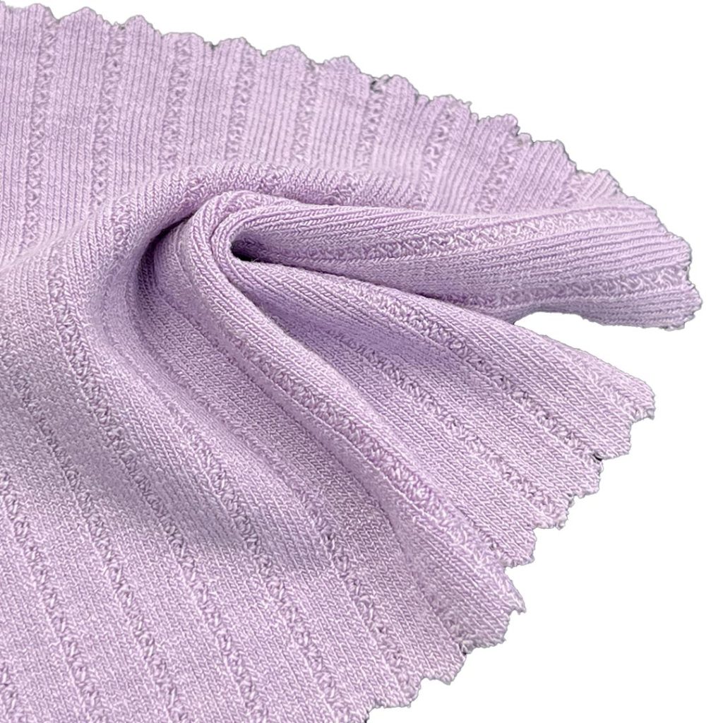 200gsm (7.1 oz) 92% Viscose 8% Spandex Rib Soft Textured Hand Feel Fabric Dress Cardigan Tops