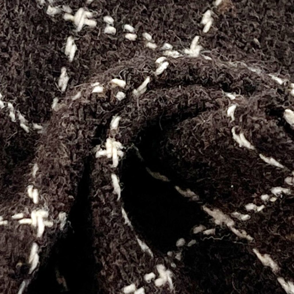 450gsm (15.9 oz) 100% Polyester Tweed Plaid Fuzzy Hand Feel Fabric Blanket Coat Shawl