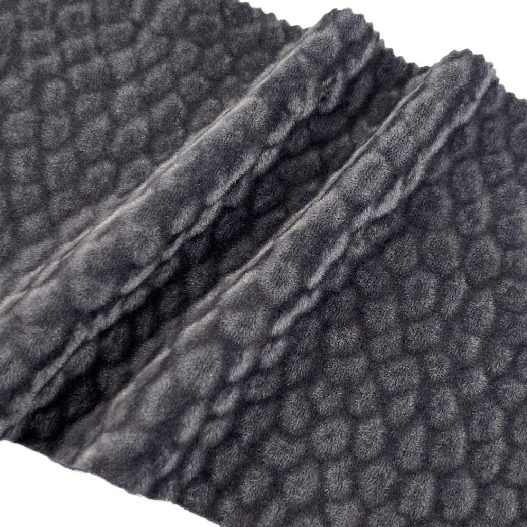 250gsm (8.8 oz) 70% Polyamide 30% Viscose Velvet Embossed Fuzzy Soft Hand Feel Fabric Skirt Cardigan