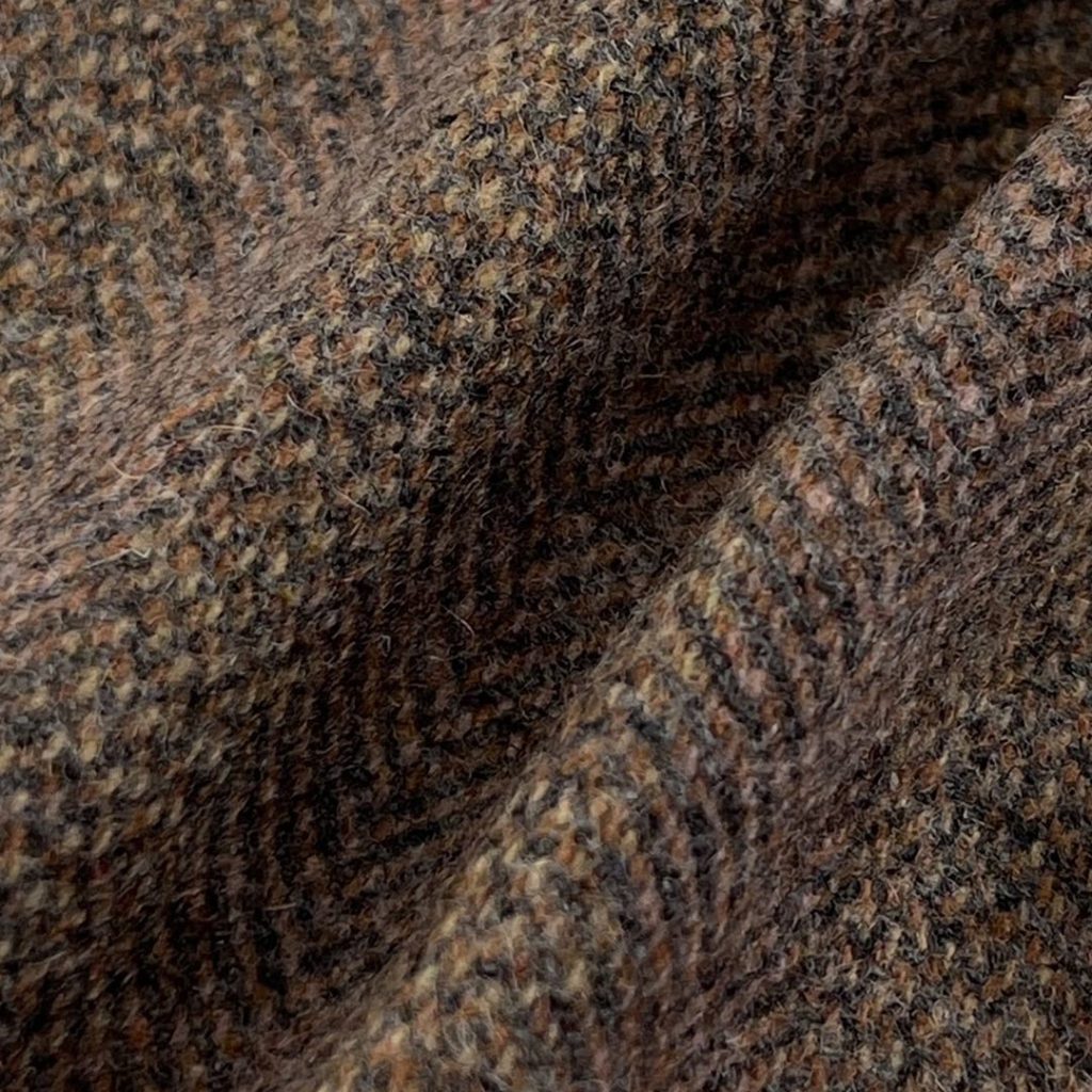 450gsm (15.9 oz) 50% Wool 50% Polyester Tweed Herringbone Coarse Textured Hand Feel Fabric Blanket Scarf Coat