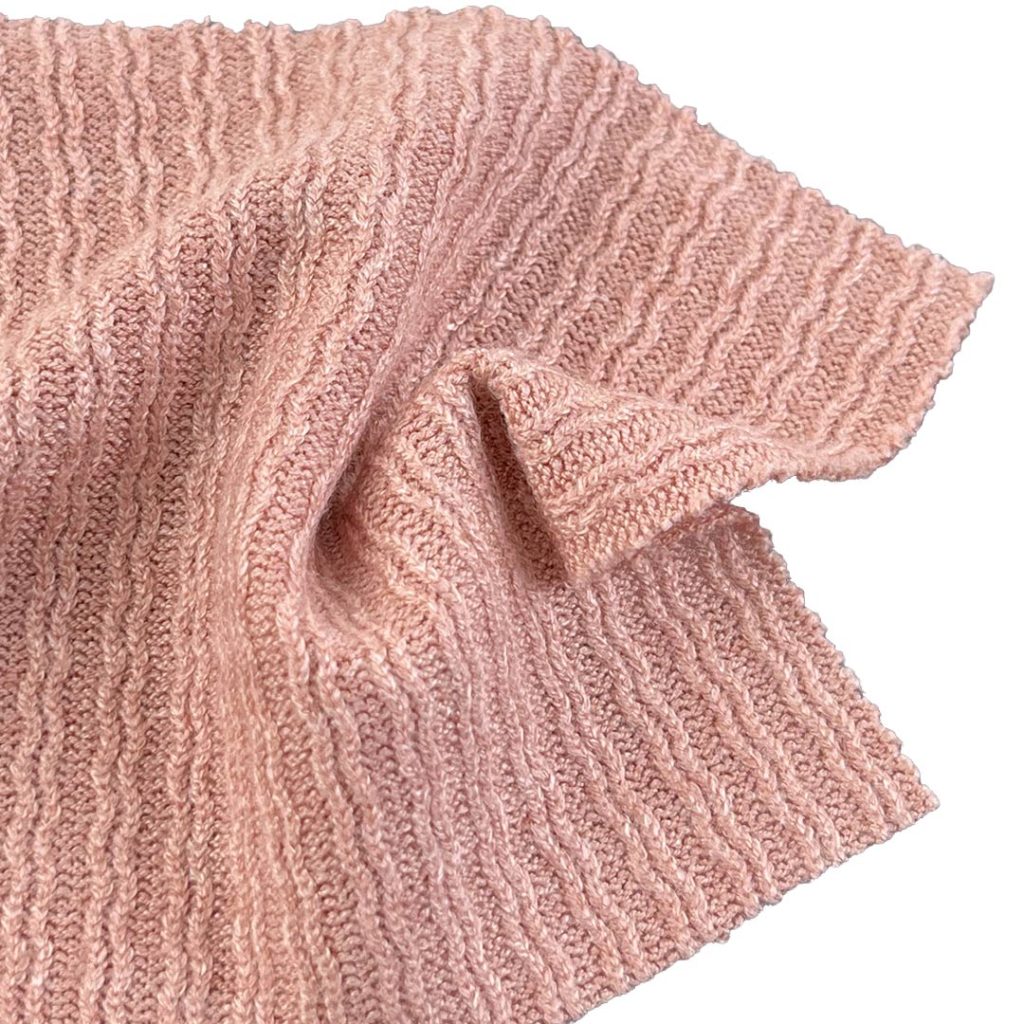 340gsm (12.0 oz) 30% Polyester 50% Viscose 15% Polyamide 5% Spandex Jacquard Textured Fabric Dress Sweater