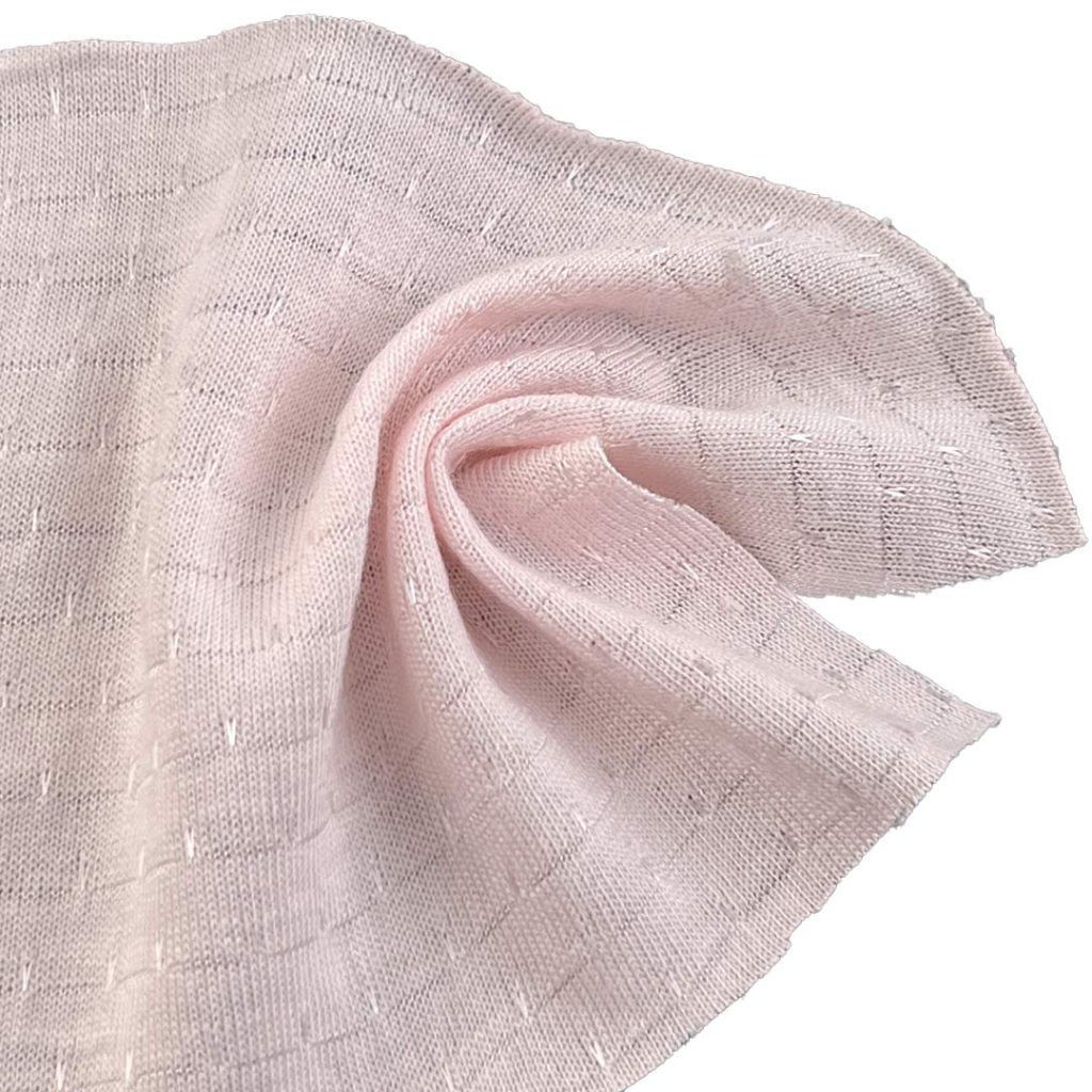 140gsm (4.9 oz) 27.8% Cotton 64.9% Viscose 7.3% Polyester Jacquard Soft Hand Feel Fabric T-shirt Dress Sleepwear