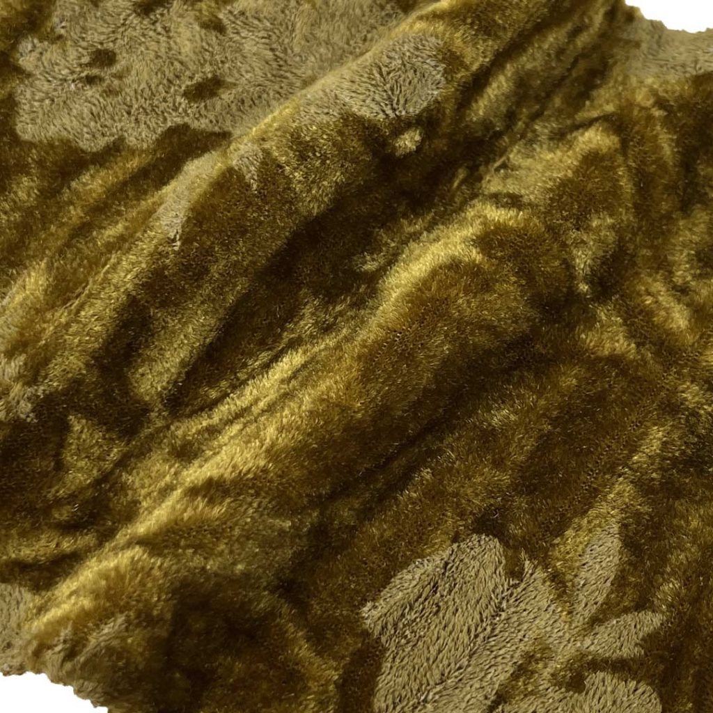 230gsm (8.1 oz) 95% Polyester 5% Spandex Velvet Embossed Fuzzy Soft Hand Feel Fabric Jacket Curtain