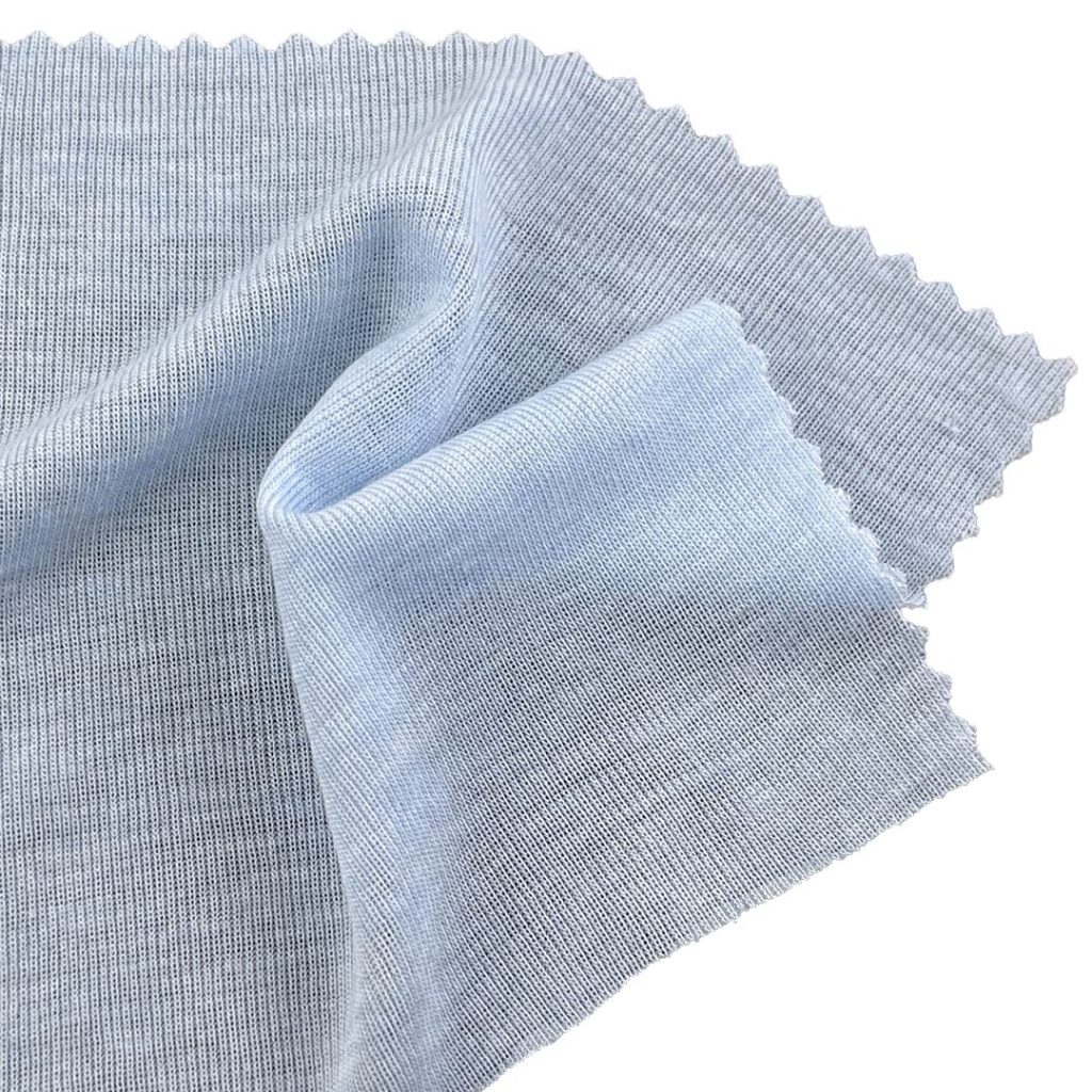 150gsm (5.3 oz) 78.5% Tencel 17.2% Wool 4.3% Spandex Rib Fuzzy Soft Hand Feel Fabric Dress Long Sleeve Shirt T-shirt