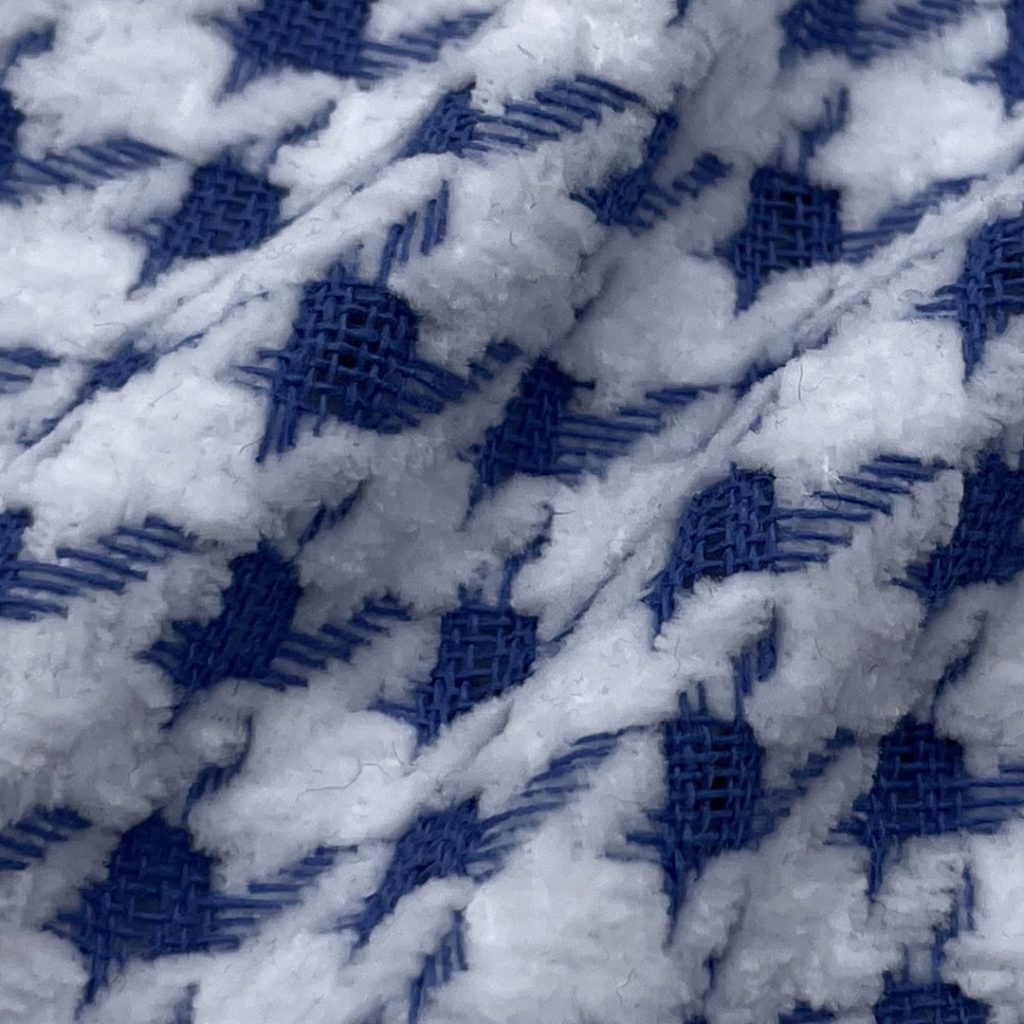 620gsm (21.9 oz) 100% Polyester Tweed Houndstooth Textured Shape Retention Fabric Cushion Bag