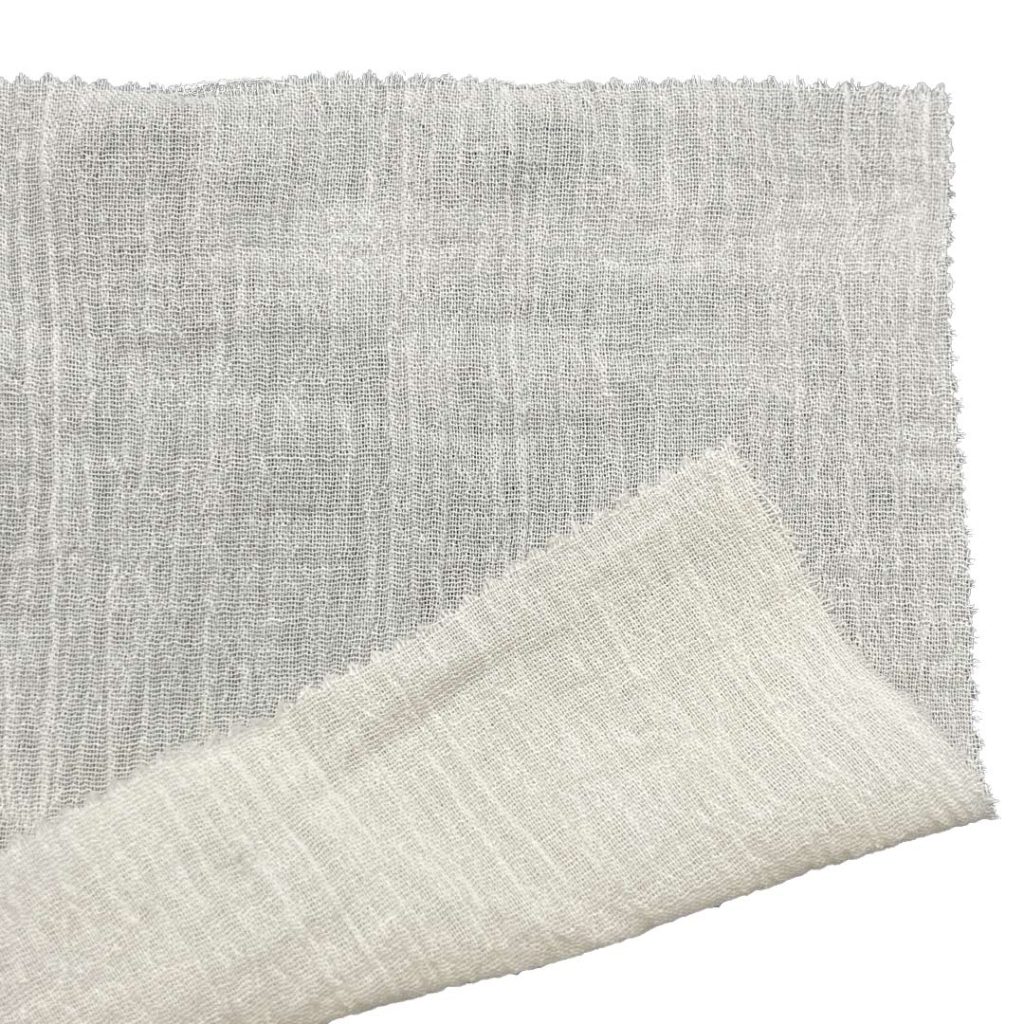 120gsm (4.2 oz) 12% Polyester 10% Viscose 10% Linen 8% Bamboo Crêpe Translucent Textured Fabric Skirt Dress