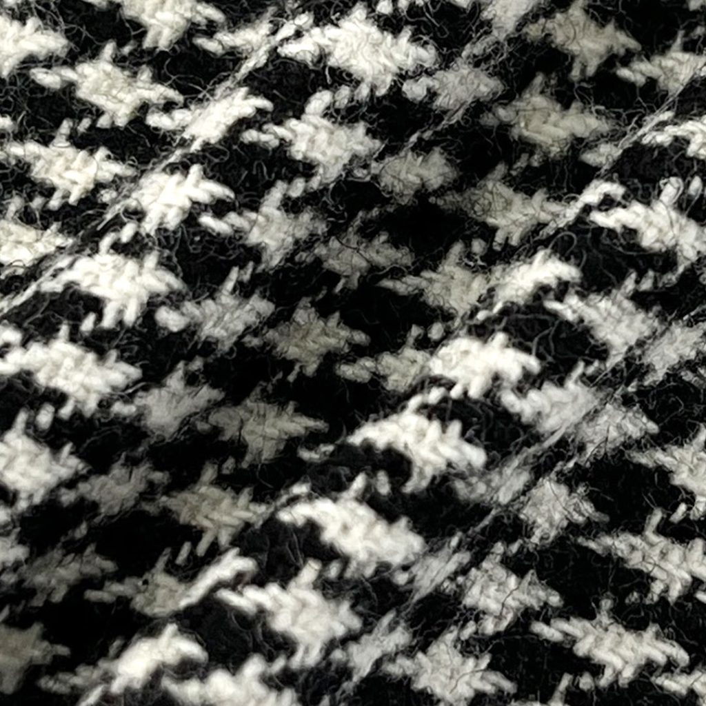 350gsm (12.3 oz) 100% Polyester Tweed Houndstooth Textured Shape Retention Fabric Dress Cushion Packaging