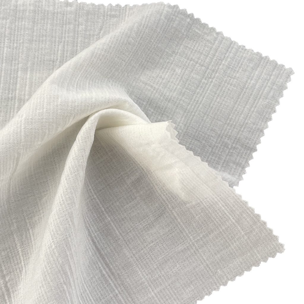 90gsm (3.2 oz) 17% Polyamide 28% Polyester 25% Viscose Crepe Textured Translucent Fabric Dress Skirt 1288#