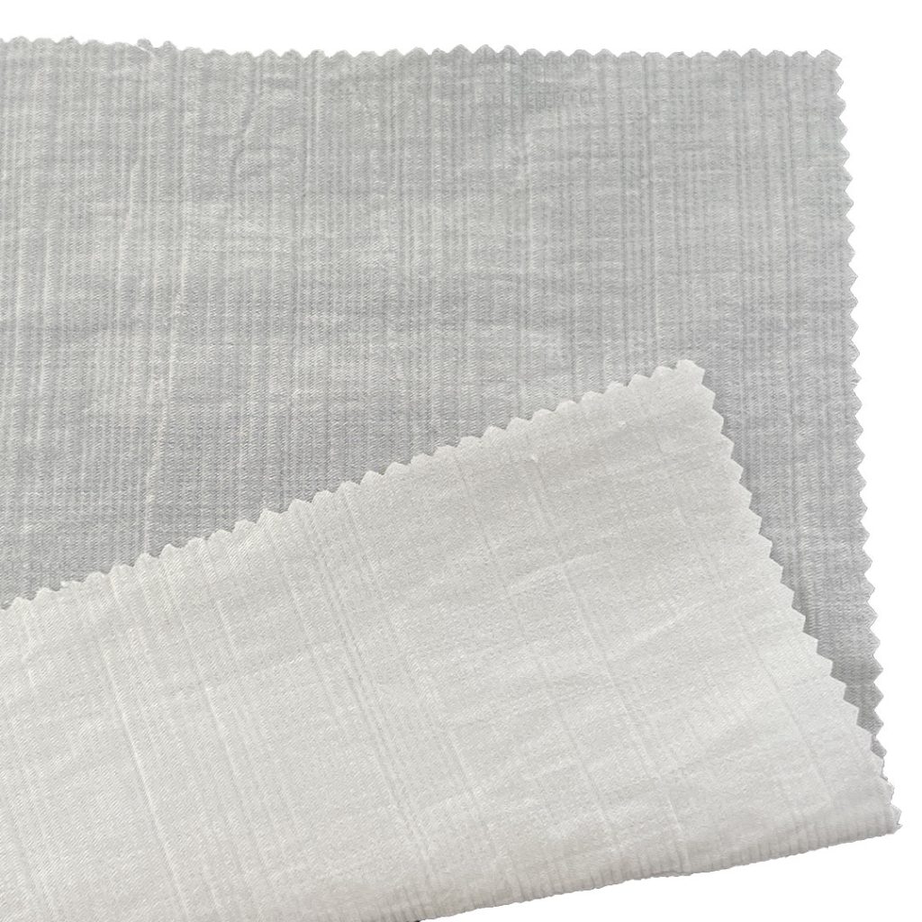 90gsm (3.2 oz) 17% Polyamide 28% Polyester 25% Viscose Crepe Textured Translucent Fabric Dress Skirt 1288#