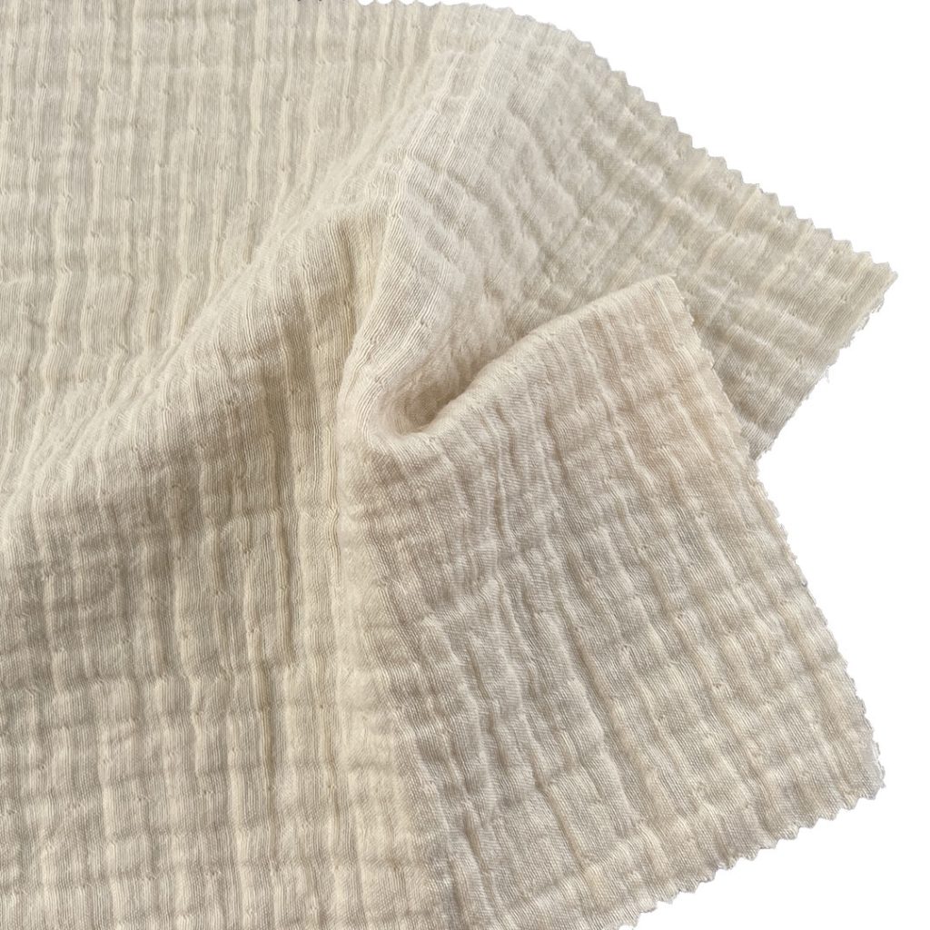 220gsm (7.8 oz) 85% Cotton 15% Nylon Pleated Textured Fabric Dress Wedding Dress Tops