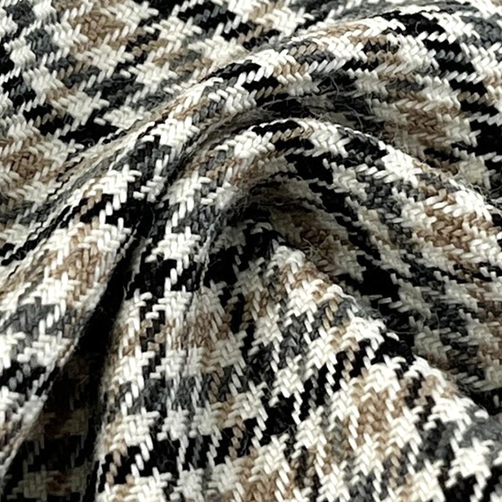 220gsm (7.8 oz) 97% Polyester 3% Spandex Houndstooth Textured Shape Retention Fabric Dress Blazer 230-001