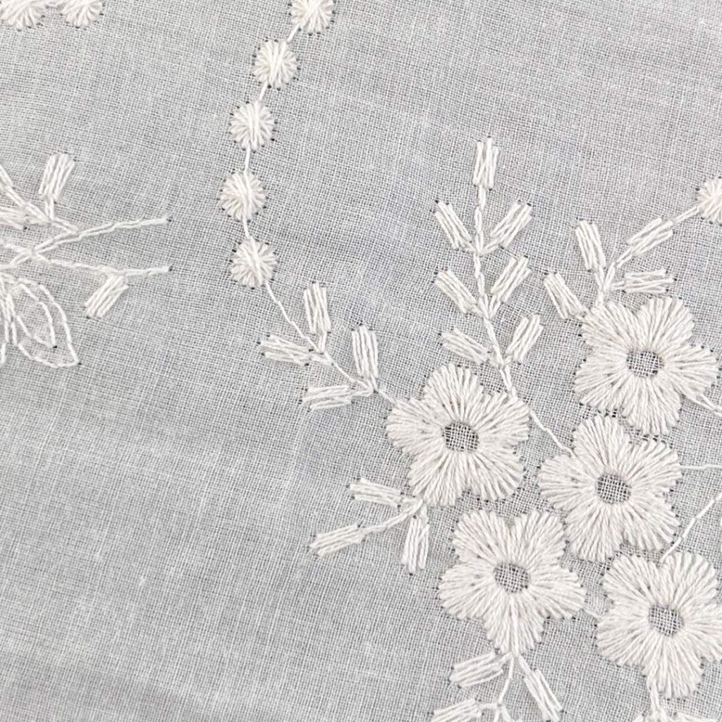 100% Cotton Eyelet Textured Breathable Fabric Tops Skirt