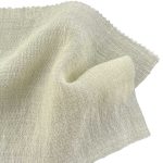 100gsm (3.5 oz) 23% Nylon 50% Polyester 22% Lyocell 5% Linen Crepe Textured Translucent Fabric Dress Skirt 26121#