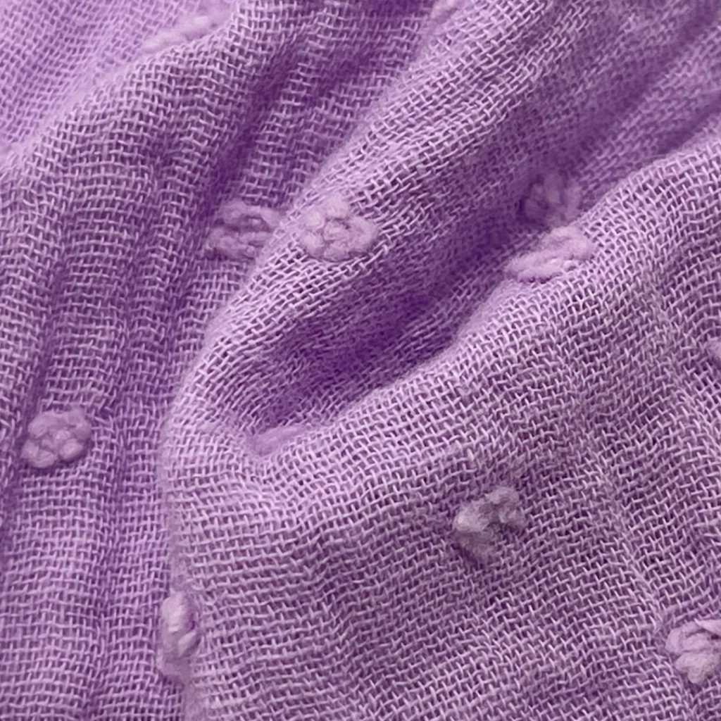 180gsm (6.3 oz) 100% Cotton Dobby Dotted Swiss Textured Fabric Tops Cardigan 8323