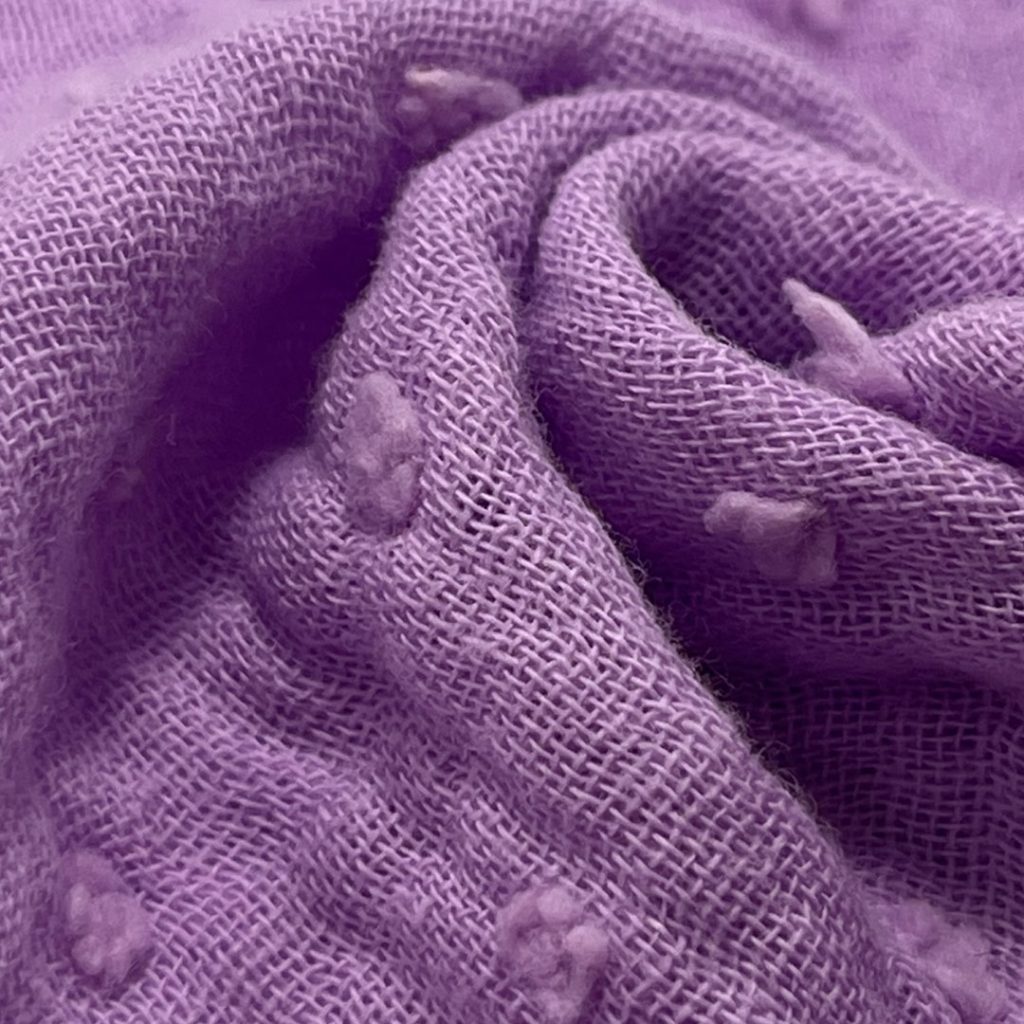 180gsm (6.3 oz) 100% Cotton Dobby Dotted Swiss Textured Fabric Tops Cardigan 8323