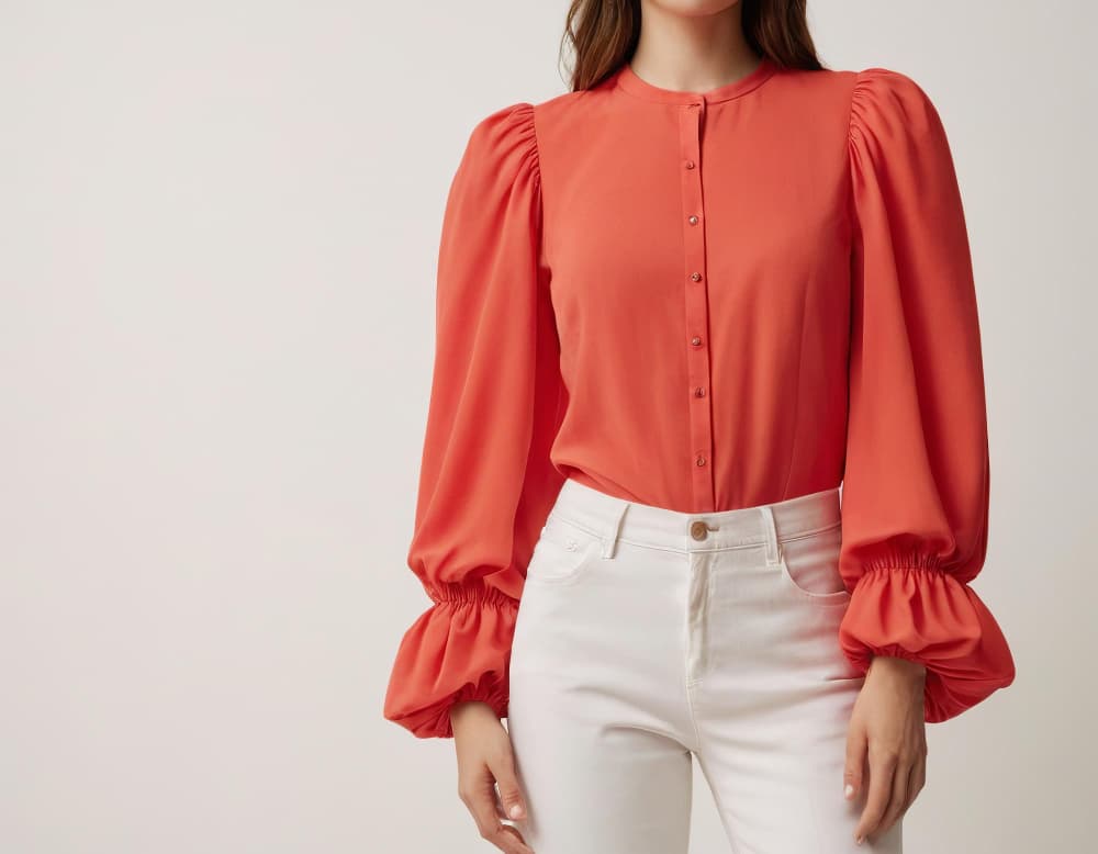 Lightweight women's blouse made from blouse fabric
