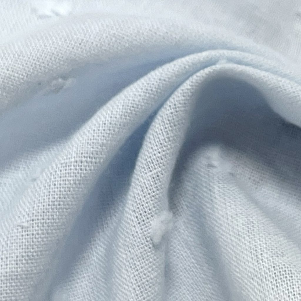 70gsm (2.5 oz) 100% Cotton Dobby Dotted Swiss Textured Fabric Dress Cardigan Skirt