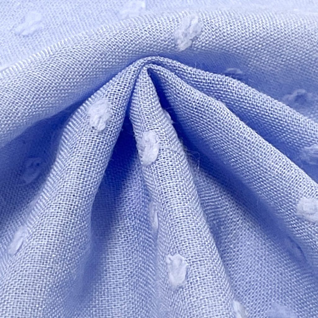 70gsm (2.5 oz) 70% Cotton 30% Viscose Dobby Dotted Swiss Textured Fabric Tops Dress Skirt