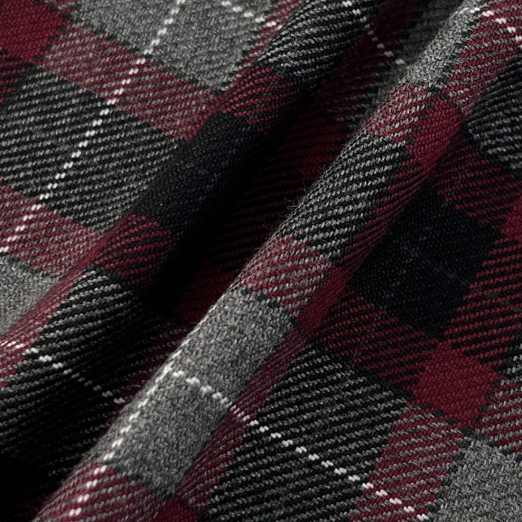 210gsm (7.4 oz) 50% Polyester 50% Nylon Plaid Ripstop Fabric Dress Cardigan Shirt