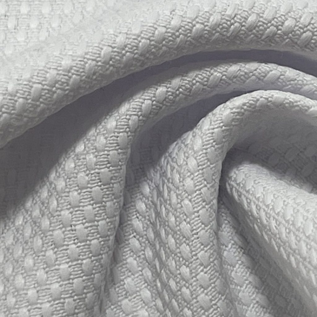 180gsm (6.3 oz) 60% Polyester 40% Cotton Dobby Dotted Swiss Textured Fabric Cardigan Skirt Tops