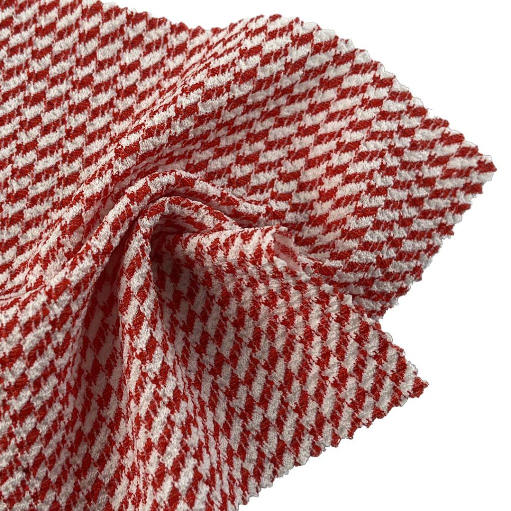 180gsm (6.3 oz) 95% Polyester 5% Spandex Houndstooth Textured Shape Retention Fabric Dress Coat JM-5080