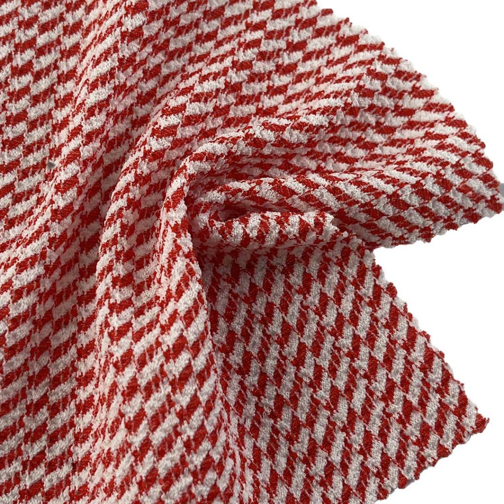 180gsm (6.3 oz) 95% Polyester 5% Spandex Houndstooth Textured Shape Retention Fabric Dress Coat JM-5080