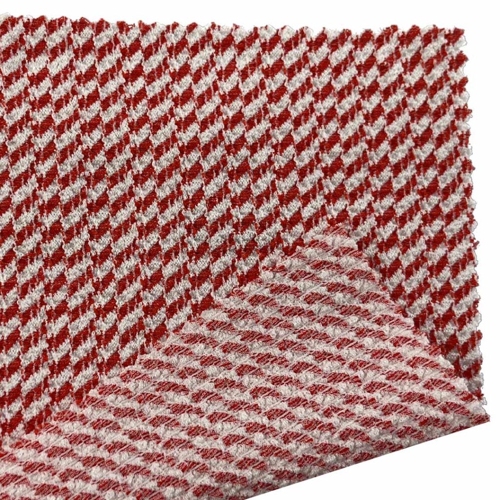 180gsm (6.3 oz) 95% Polyester 5% Spandex Houndstooth Textured Shape Retention Fabric Dress Coat JM-5080