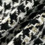 400gsm (14.1 oz) 20% Wool 80% Polyester Tweed Houndstooth Textured Shape Retention Fabric Dress Cushion Coat