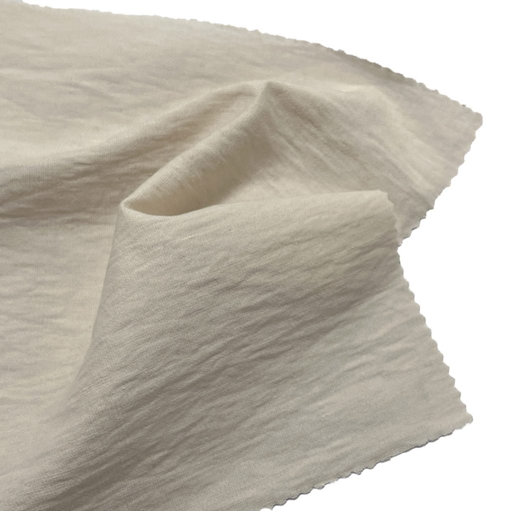 130gsm (4.6 oz) 15% Nylon 70% Tencel 15% Linen Crepe Translucent Textured Fabric Skirt Dress Q10086