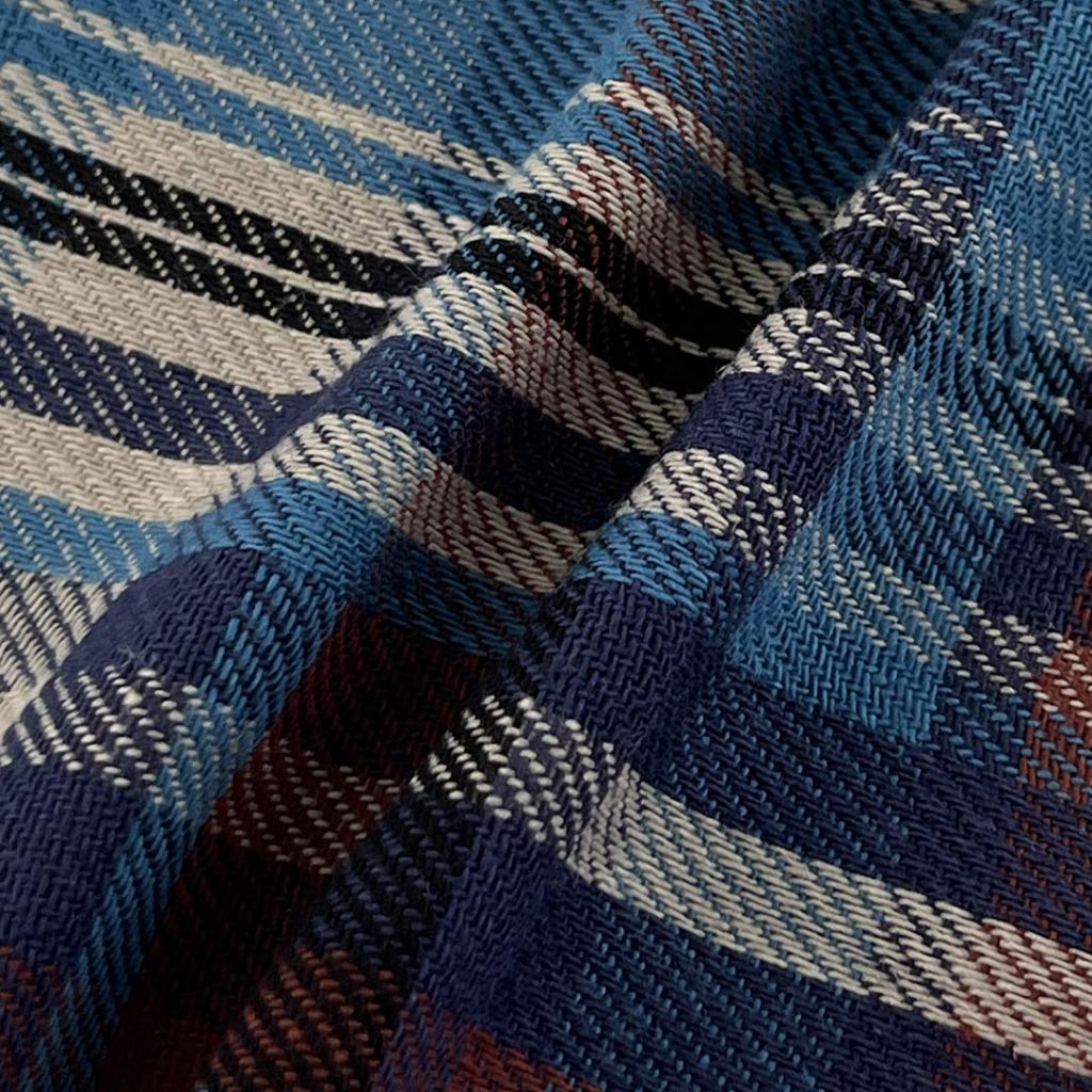 120gsm (4.2 oz) 100% Cotton Plaid Ripstop Fabric Cardigan Shirt