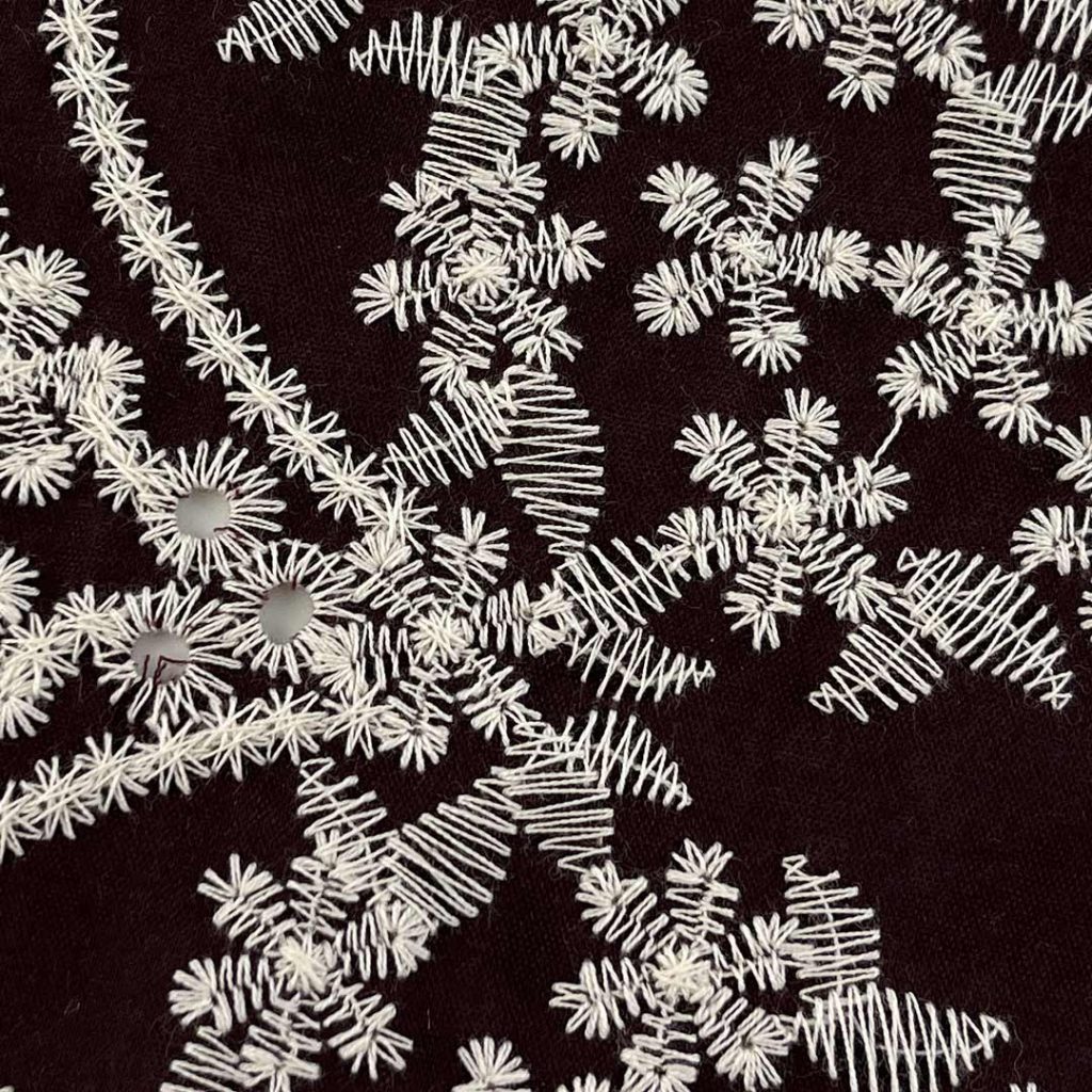 100% Cotton Eyelet Breathable Textured Fabric Tops Dress RF2023