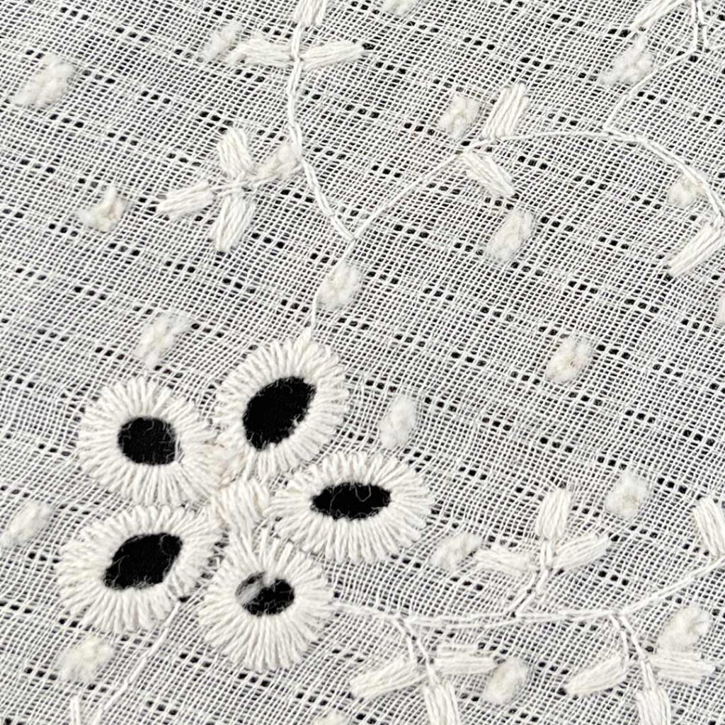 100% Cotton Eyelet Breathable Textured Fabric Blouse Skirt TH071