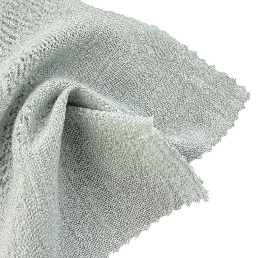 85gsm (3.0 oz) 80% Cotton 3% Linen 17% Viscose Crepe Textured Translucent Fabric Skirt Dress W8231