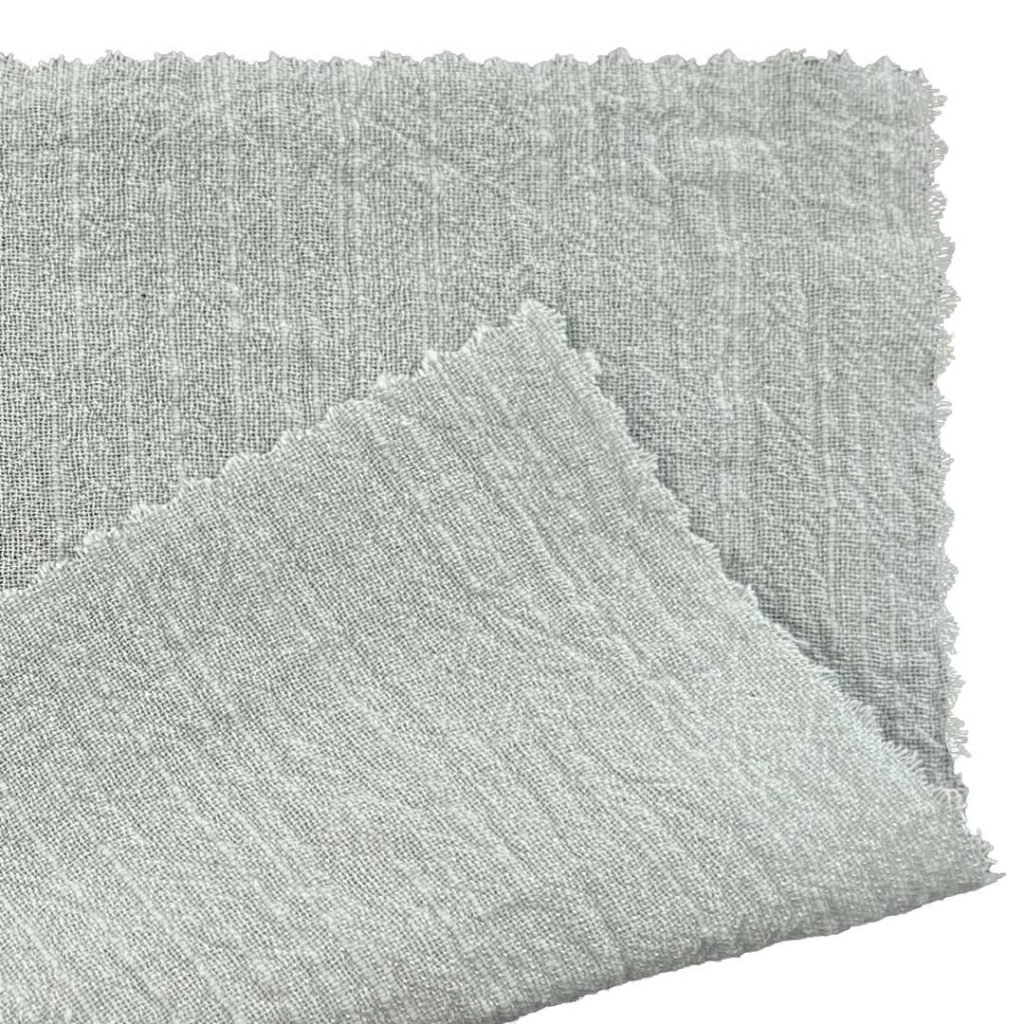 85gsm (3.0 oz) 80% Cotton 3% Linen 17% Viscose Crepe Textured Translucent Fabric Skirt Dress W8231