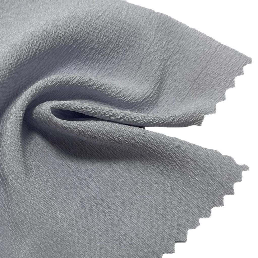 110gsm (3.9 oz) 29% Polyester 68% Viscose 3% Spandex Crepe Textured Translucent Fabric Dress Skirt WG60233