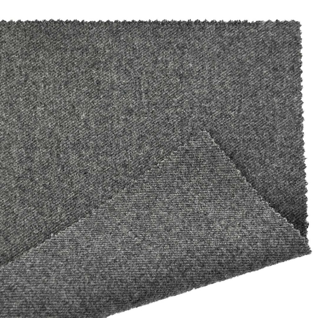 430gsm (15.2 oz) 62% Polyester 24% Viscose 10% Wool 4% Polyurethane Leather Heather Soft Hand Feel Fabric Suit Coat 14719