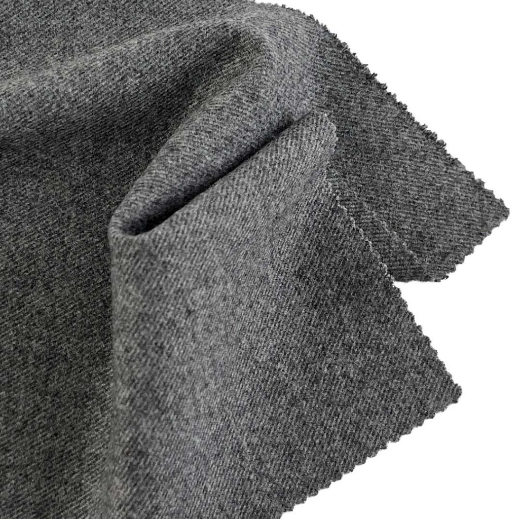 430gsm (15.2 oz) 62% Polyester 24% Viscose 10% Wool 4% Polyurethane Leather Heather Soft Hand Feel Fabric Suit Coat 14719