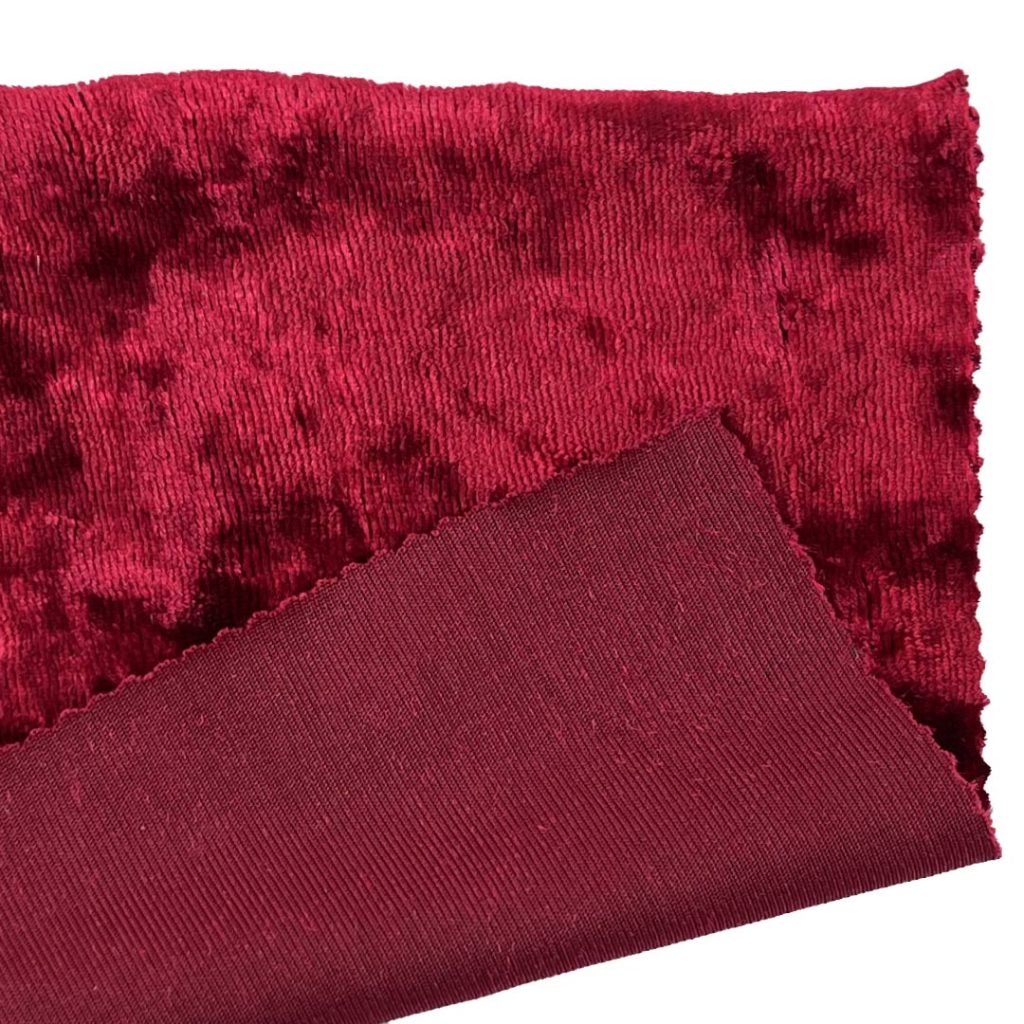 280gsm (9.9 oz) 95% Polyester 5% Spandex Crushed Velvet Plush Fabric Dress Skirt 6065