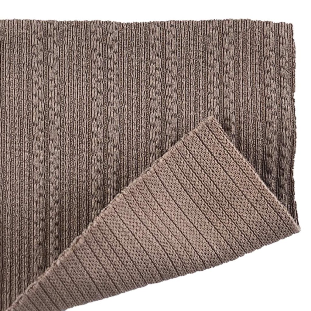 280gsm (9.9 oz) 93% Cotton 7% Spandex Cable Jacquard Breathable Soft Hand Feel Fabric Dress Cardigan 6664#