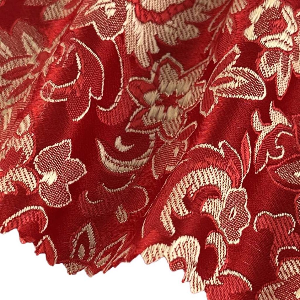 100% Polyester Brocade Ripstop Crisp Hand Feel Fabric Wedding Dress Evening Gown 67004