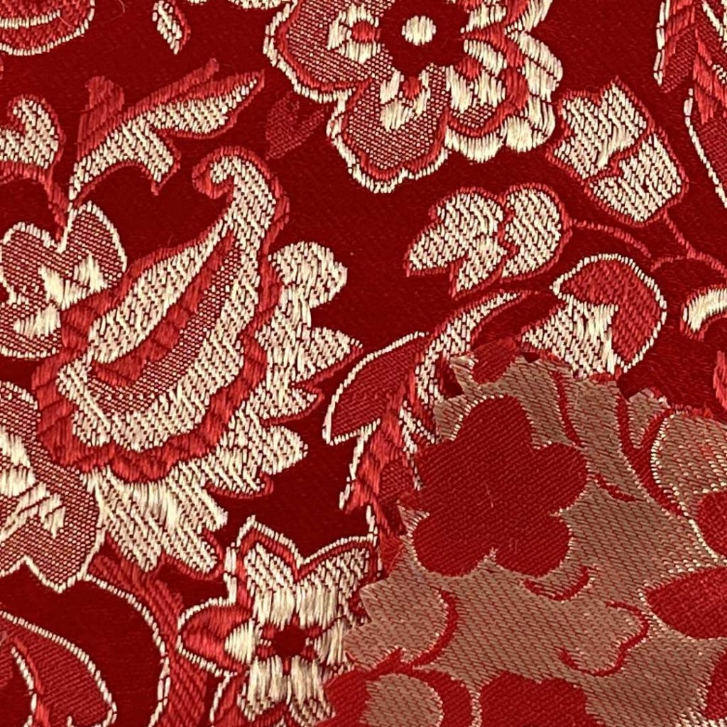 100% Polyester Brocade Ripstop Crisp Hand Feel Fabric Wedding Dress Evening Gown 67004