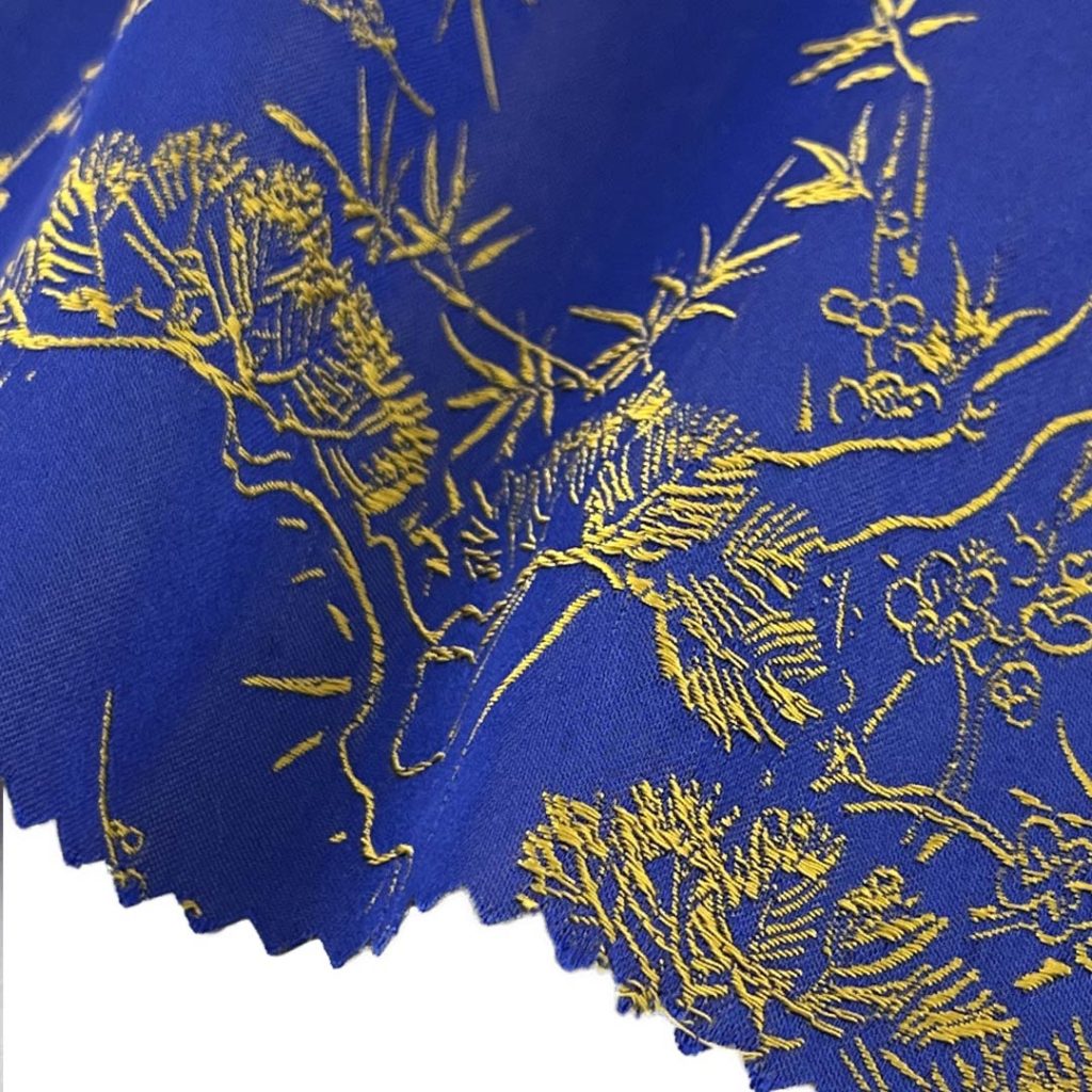 50% Polyester 50% Viscose Brocade Ripstop Crisp Hand Feel Fabric Wedding Dress Evening Gown Curtain 78#