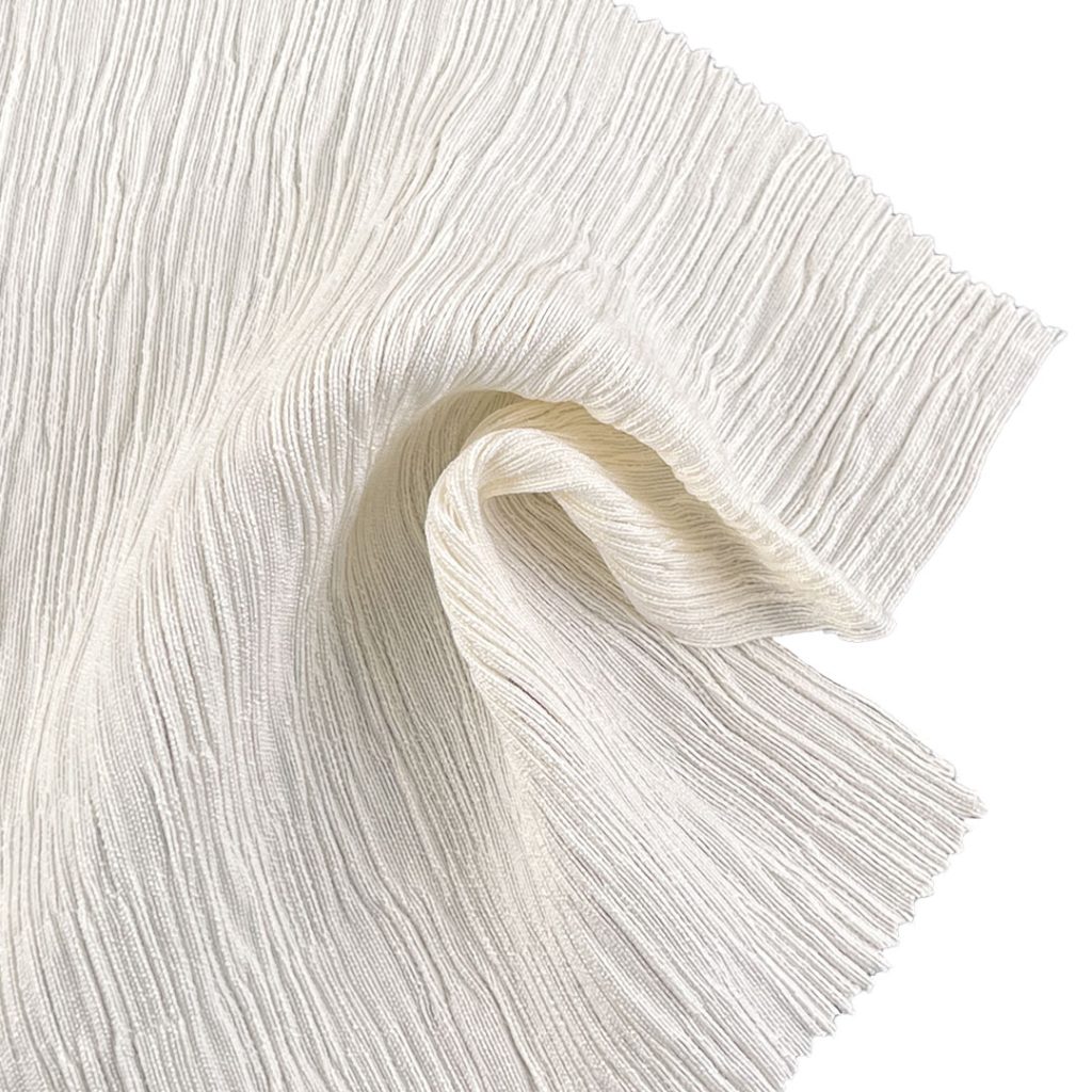 90gsm (3.2 oz) 12% Polyamide 88% Viscose Plisse Crinkled Textured Hand Feel Fabric Dress Skirt 805-2#